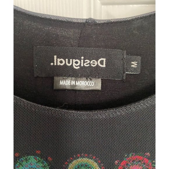 Desigual Black Maxi Dress with Colorful Patterns - Picture 4 of 5